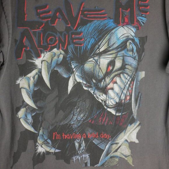 Pitt Adult Size L Printed T-Shirt "Leave Me Alone" Comics Vintage 90s - Picture 6 of 11